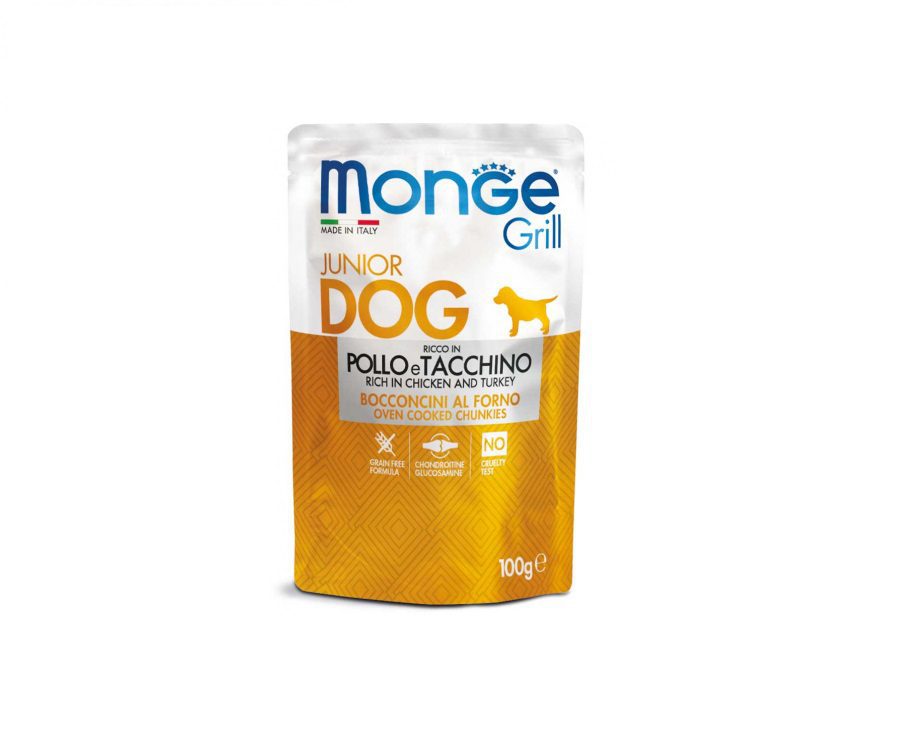 Monge Dog Grill Pouch Junior Chicken/Turkey100g