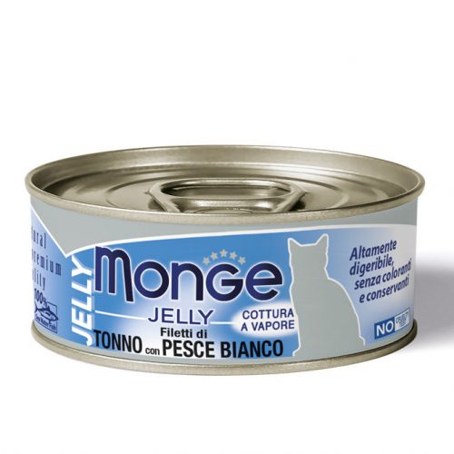 Monge Cat Jelly Can Yellowfin Tuna With Whitefish 80g