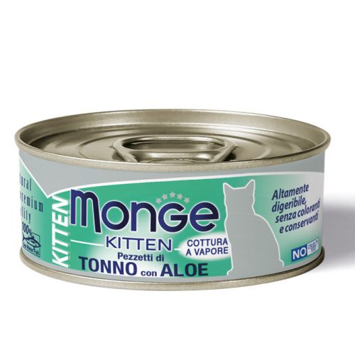 Monge Cat Jelly Can Yellowfin Tuna with Aloe Kitten 80g
