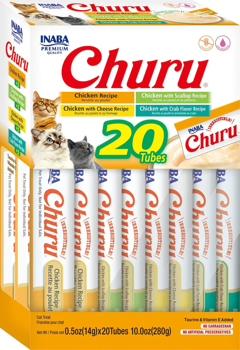 CHURU кремовое лакомство для кошек, ассорти с курицей (20 sticks) 1 Pet-House Moldova CHURU кремовое лакомство для кошек, ассорти с курицей (20 sticks)