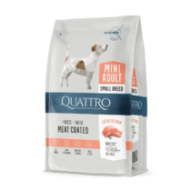 QUATTRO dry adult mini breed dog food Extra salmon 1,5kg, Сухой корм для взрослых собак мелких пород с лососем