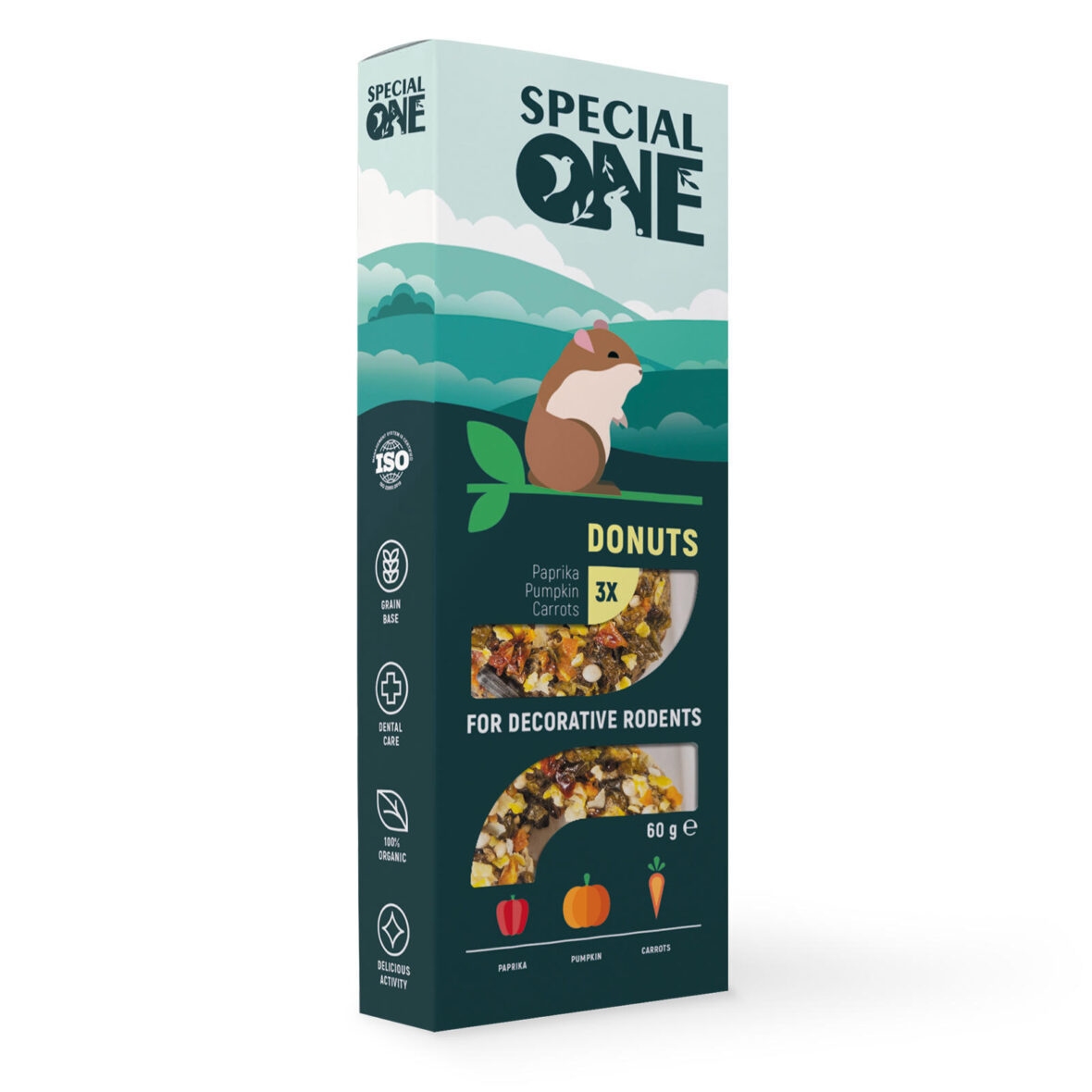 Special One Donuts Лакомство-пончики с паприкой, тыквой и морковью для грызунов