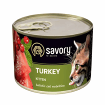 SAVORY Kitten gourmand turkey 200g, влажный корм для котят с индейкой