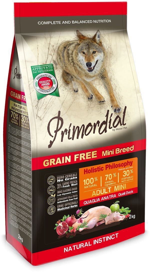 PRIMORDIAL, сухой корм с перепелкой и уткой для взрослых собак мелких пород 1 PetHouse Moldova PRIMORDIAL, сухой корм с перепелкой и уткой для взрослых собак мелких пород