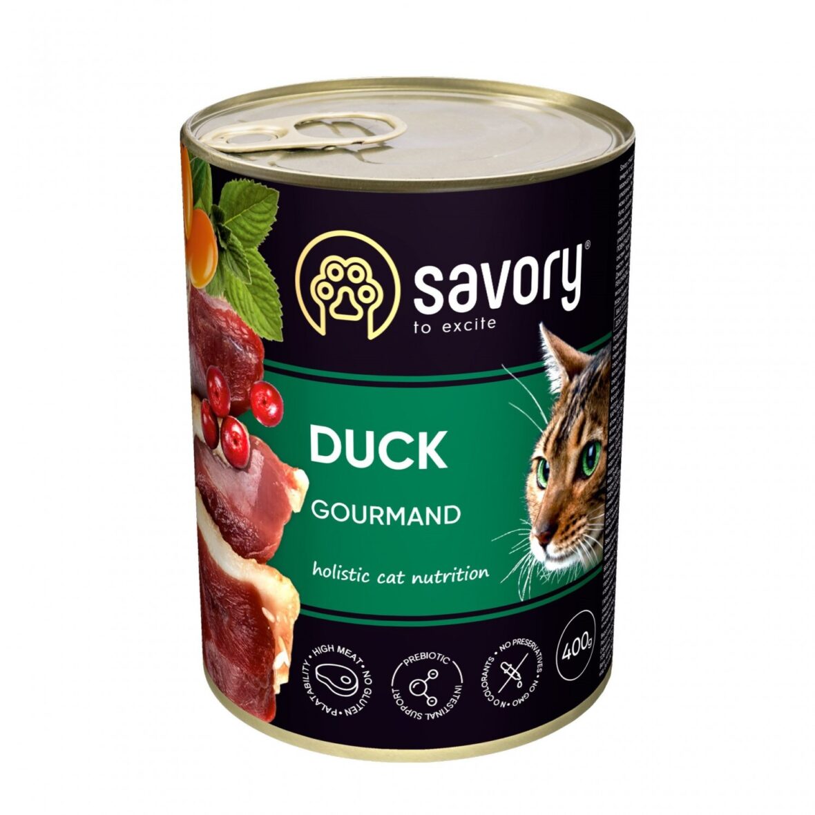 SAVORY adult gourmand duck 400g, влажный корм с уткой для взрослых кошек 1 PetHouse Moldova SAVORY adult gourmand duck 400g, влажный корм с уткой для взрослых кошек
