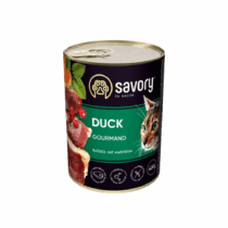 SAVORY adult gourmand duck, влажный корм с уткой для взрослых кошек
