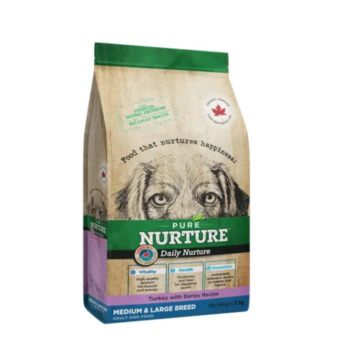 Pure Nurture Pure Nurture Daily Power of 3Turkey with Barley Medium & Large Adult, сухой корм с индейкой и ячменем для собак средних и крупных пород 1 Pet-House Moldova Pure Nurture Pure Nurture Daily Power of 3Turkey with Barley Medium & Large Adult, сухой корм с индейкой и ячменем для собак средних и крупных пород