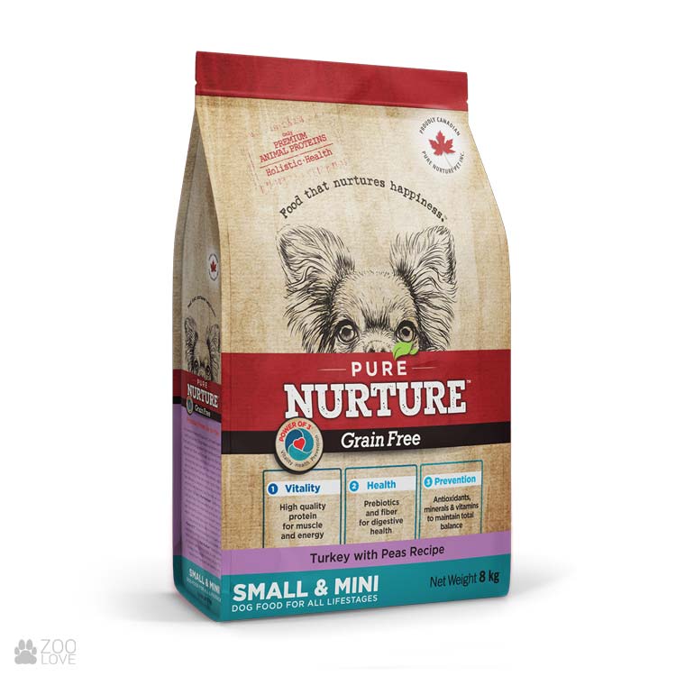 PURE NURTURE Grain Free Power of 3 Complete dry dog food for small and mini breeds for all lifestages no grains turkey with peas, сухой корм с индейкой для собак мелких пород на всех стадиях жизни 1 Pet-House Moldova PURE NURTURE Grain Free Power of 3 Complete dry dog food for small and mini breeds for all lifestages no grains turkey with peas, сухой корм с индейкой для собак мелких пород на всех стадиях жизни