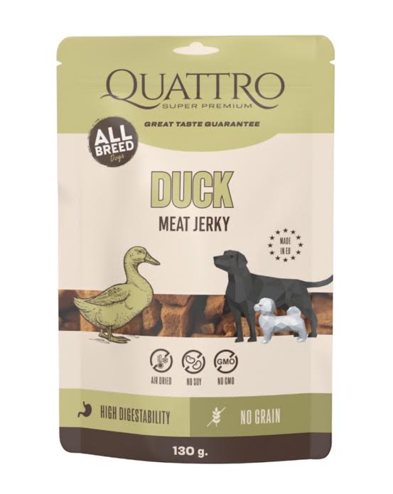 QUATTRO Duck protein bar 130g, лакомство с уткой для собак 1 Pet-House Moldova QUATTRO Duck protein bar 130g, лакомство с уткой для собак