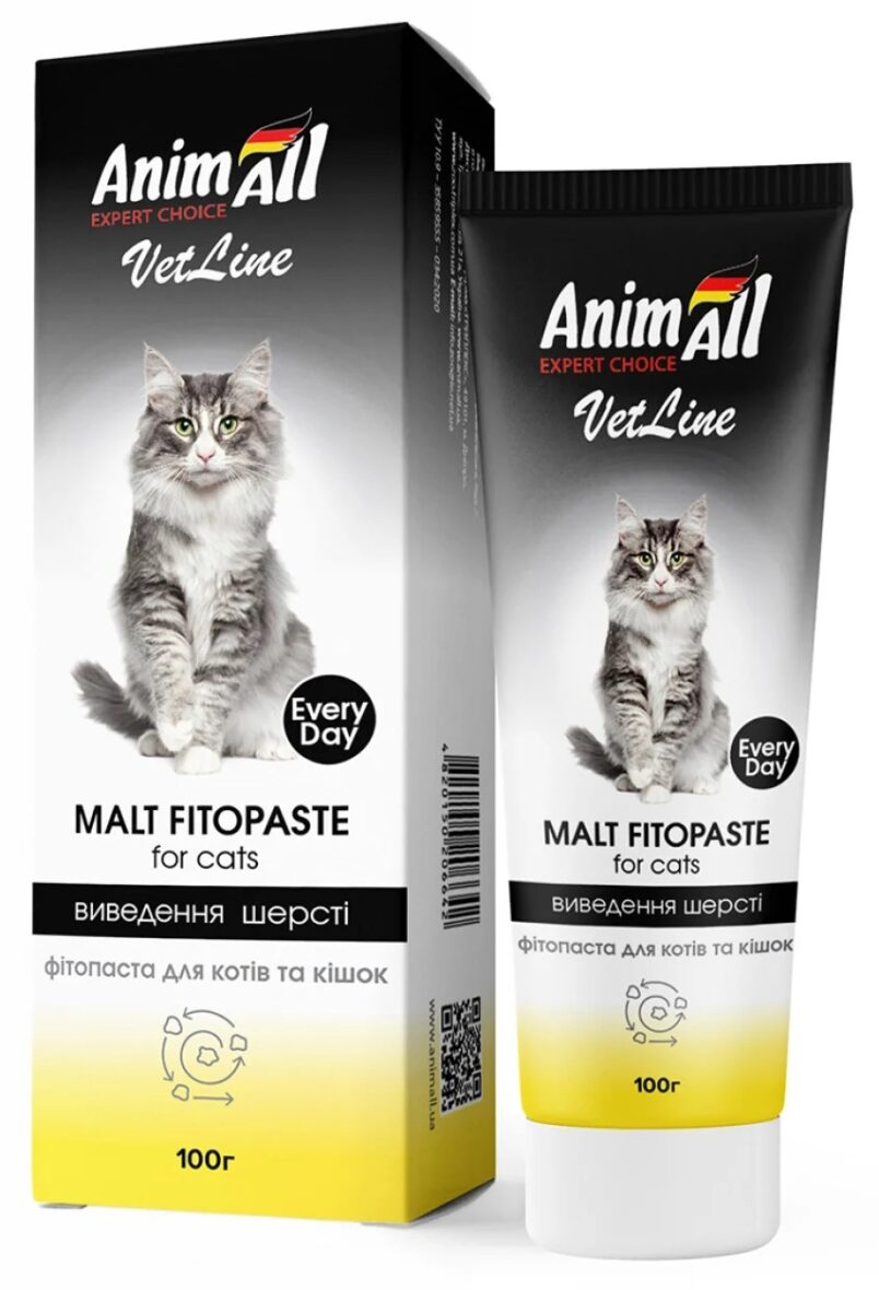 AnimAll фитопаста для выведения шерсти у кошек 100г 1 PetHouse Moldova AnimAll фитопаста для выведения шерсти у кошек 100г