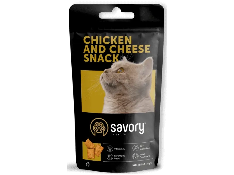 Savory Cats Snacks Pillows Gourmand with Chicken and Cheese, 60g, лакомства для кошек, с курицей и сыром 1 Pet-House Moldova Savory Cats Snacks Pillows Gourmand with Chicken and Cheese, 60g, лакомства для кошек, с курицей и сыром