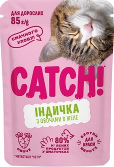 CATCH! влажный корм для кошек, с индейкой в желе 85г 1 Pet-House Moldova CATCH! влажный корм для кошек, с индейкой в желе 85г