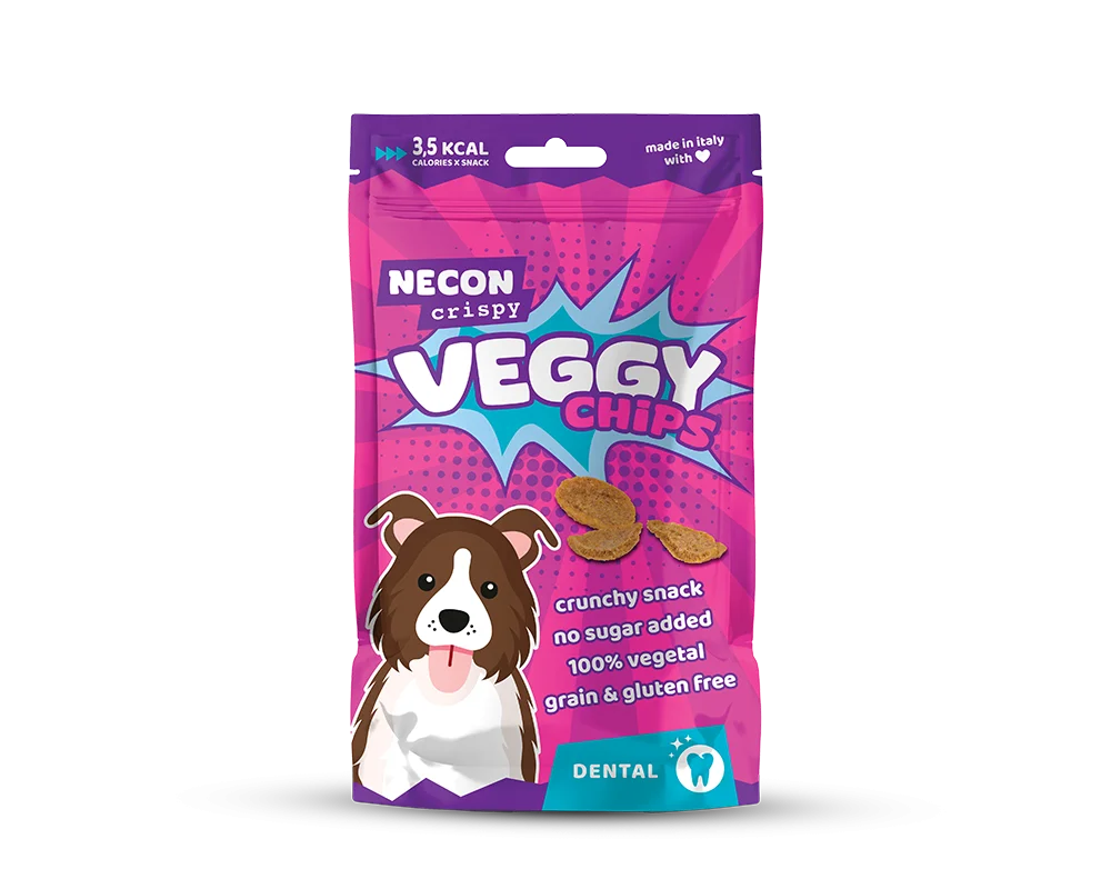 NECON DOG VEGGY CHIPS DENTAL 85G, лакомство для собак, для чистки зубов 1 PetHouse Moldova NECON DOG VEGGY CHIPS DENTAL 85G, лакомство для собак, для чистки зубов