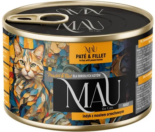 MAU PATÉ & FILLET TURKEY WITH PEANUT BUTTER, влажный корм для кошек с индейкой и арахисовой пастой 4 Pet-House Moldova MAU PATÉ & FILLET TURKEY WITH PEANUT BUTTER, влажный корм для кошек с индейкой и арахисовой пастой