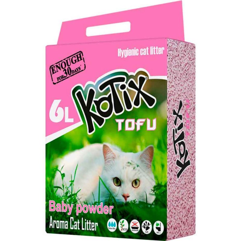 Kotix Tofu Baby Powder- Наполнитель соевый с ароматом детской присыпки для кошачьего туалета 1 PetHouse Moldova Kotix Tofu Baby Powder- Наполнитель соевый с ароматом детской присыпки для кошачьего туалета